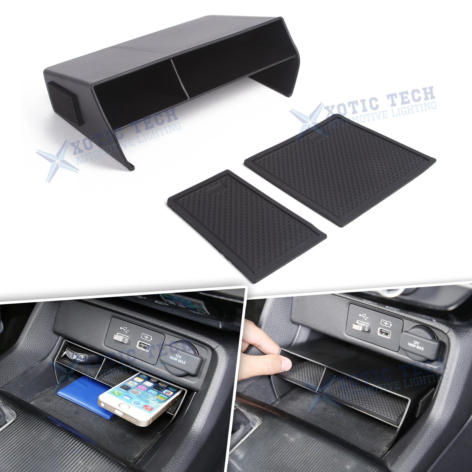 Black Inner Center Console Organizer Storage Box for Honda Civic (2022–2026)