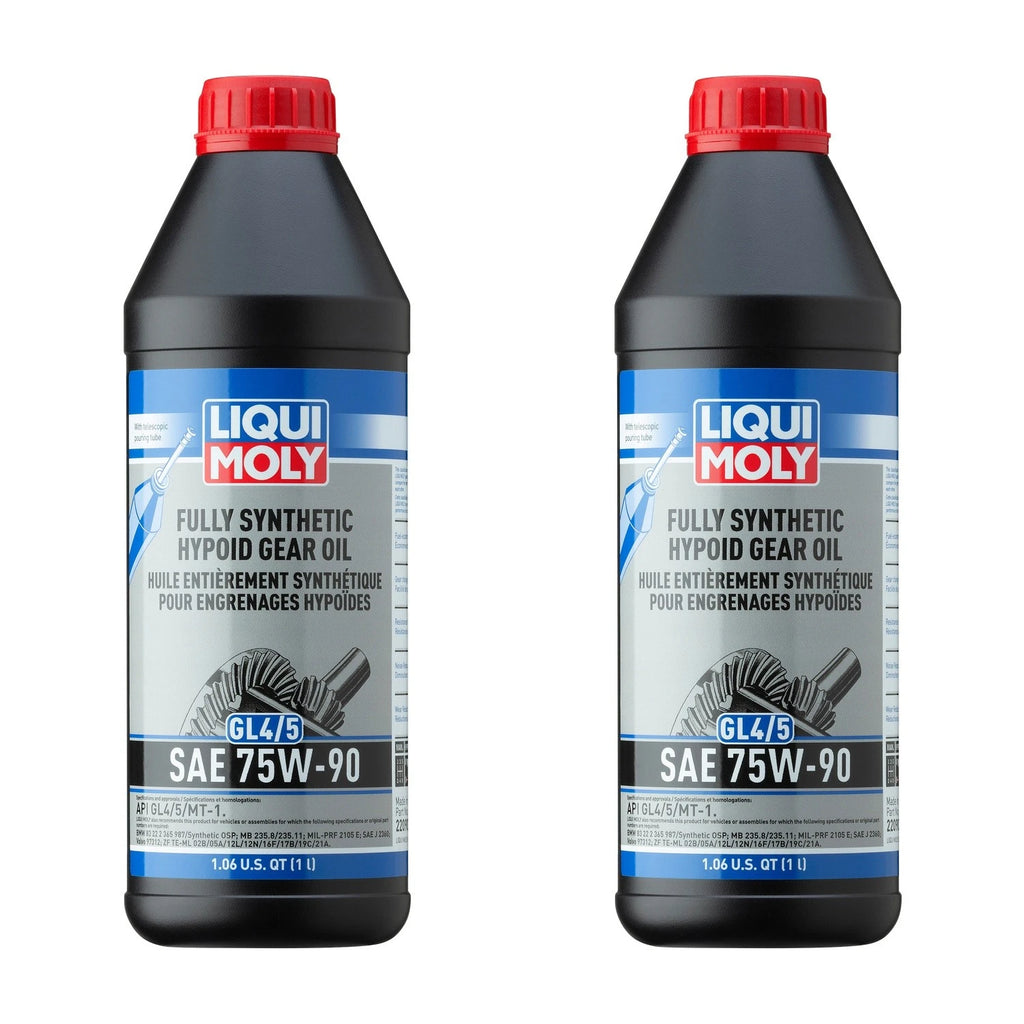 2X 1L Liqui Moly Fully Synthetic Hypoid Gear Oil GL4/5 75W-90