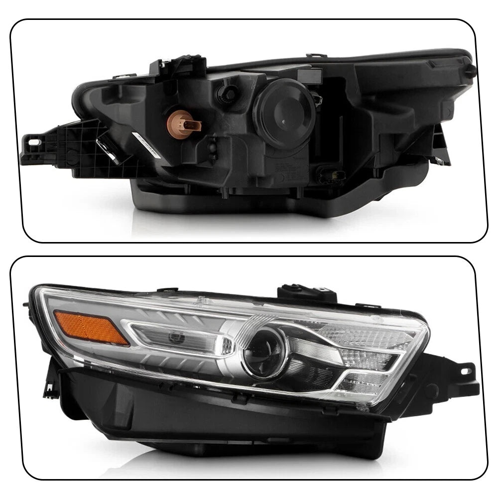 Halogen Headlight for Ford Taurus (2014–2016) HB3 Bulb Right RH Gray Housing