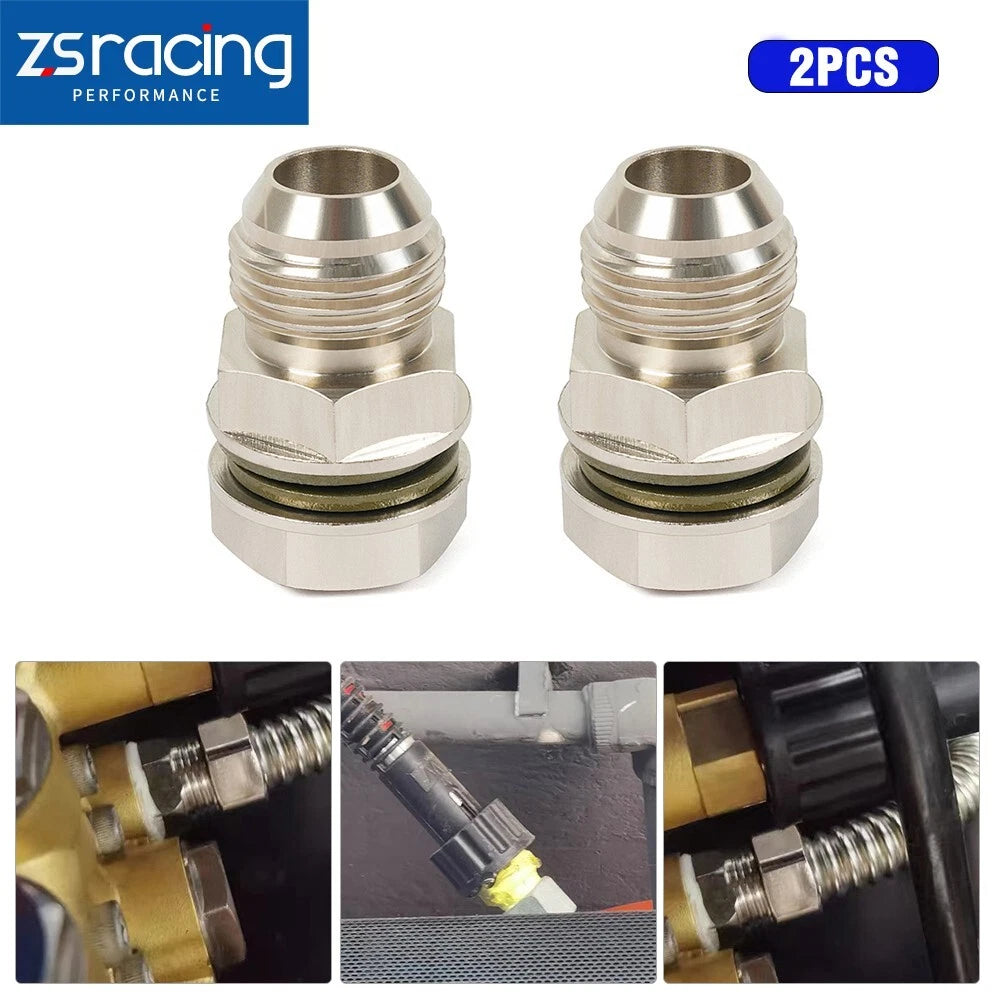 2PCS AN10 Turbo Oil Pan Return Drain Adapter Fitting for Universal