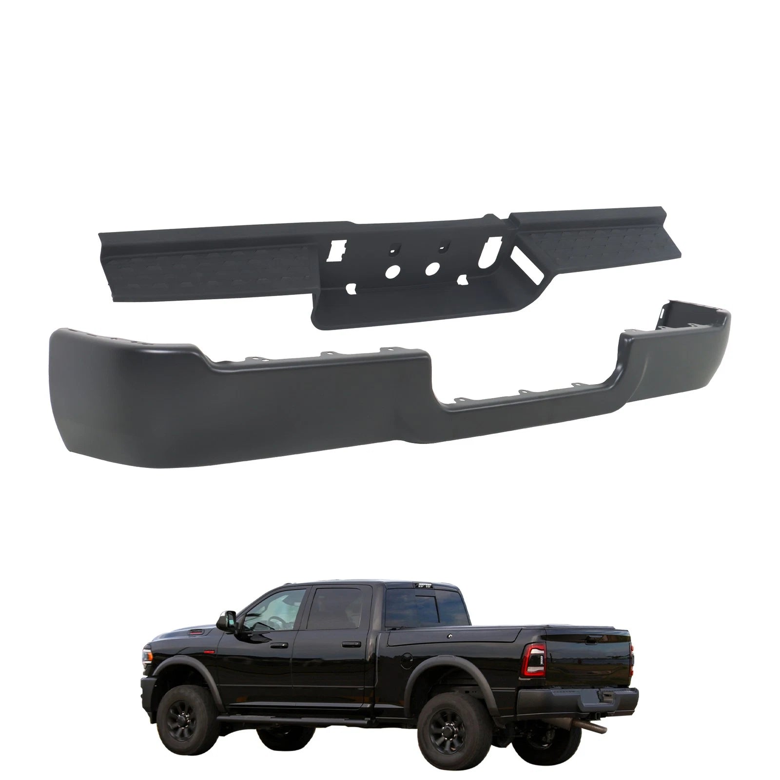 Set of 2 Rear Bumper Face Bar & Step Pad for RAM 2500 3500 (2019–2024)