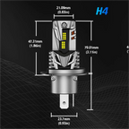 2X H4 LED Headlight Bulbs for NOVSIGHT (20000LM, Bright White)
