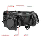 LED DRL Left Side Projector Headlight for Chrysler 300 (2011–2014)