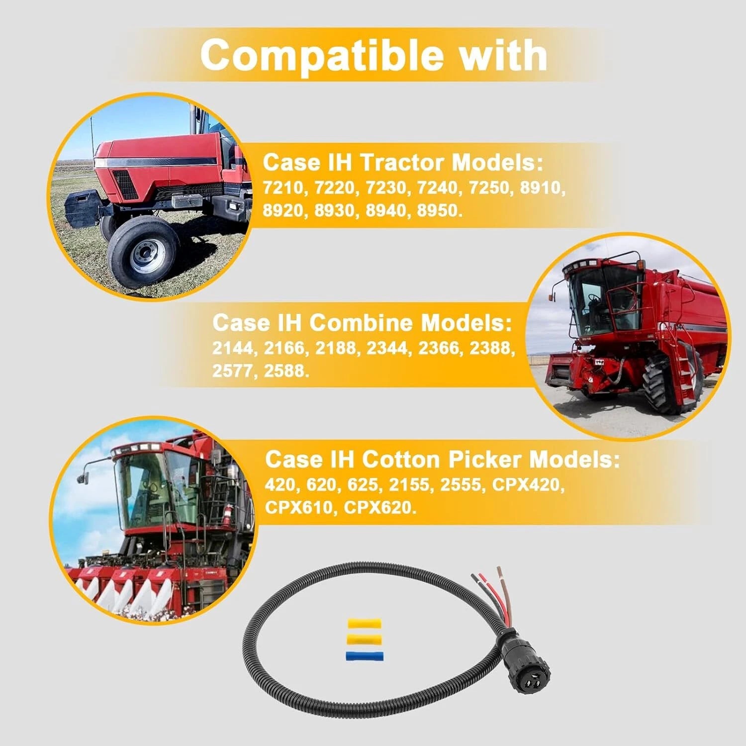 Power Connector Kit for Case IH Tractor Combine Cotton Picker