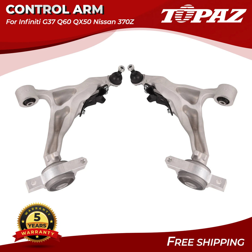 Set of 2 Front Lower Control Arms w/ Ball Joints for Infiniti G37 Q60 QX50 370Z