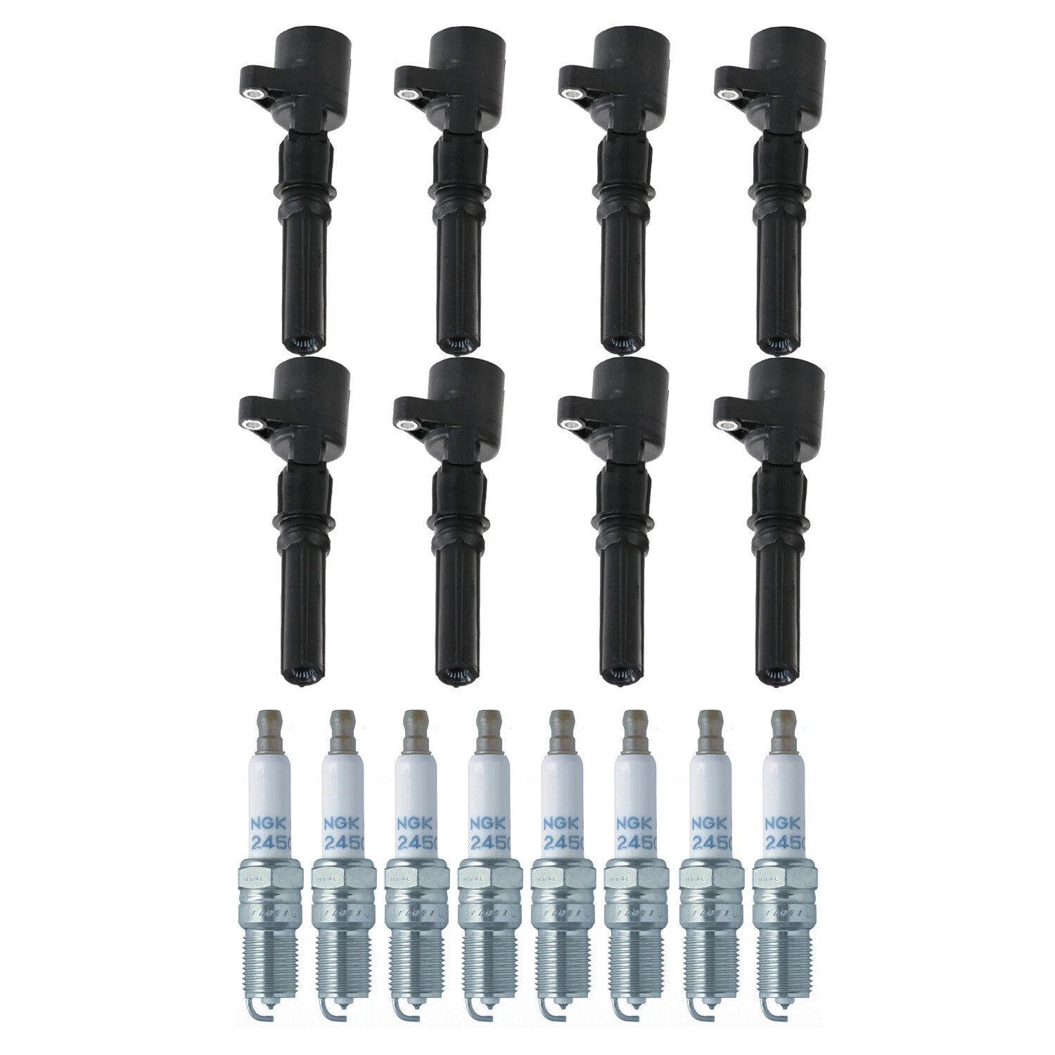 Set of 8 Ignition Coils & NGK Laser Platinum Spark Plugs for DeVille Mustang V8