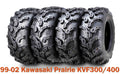 Set of 4 ATV Tires for Kawasaki Prairie KVF300/400 (1999–2002) 25x8-12 & 25x11-10 Mud