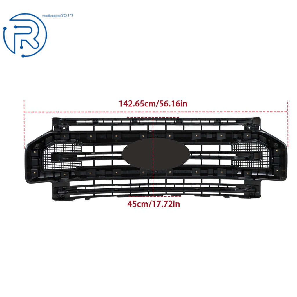 Grille Cover for Ford F250 (2020-2022) Black Matte Plastic