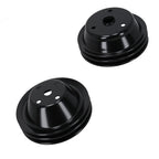 2X Double Groove LWP Long Water Pump Crankshaft Pulley for SBC Small Block Chevy (1969–1995)