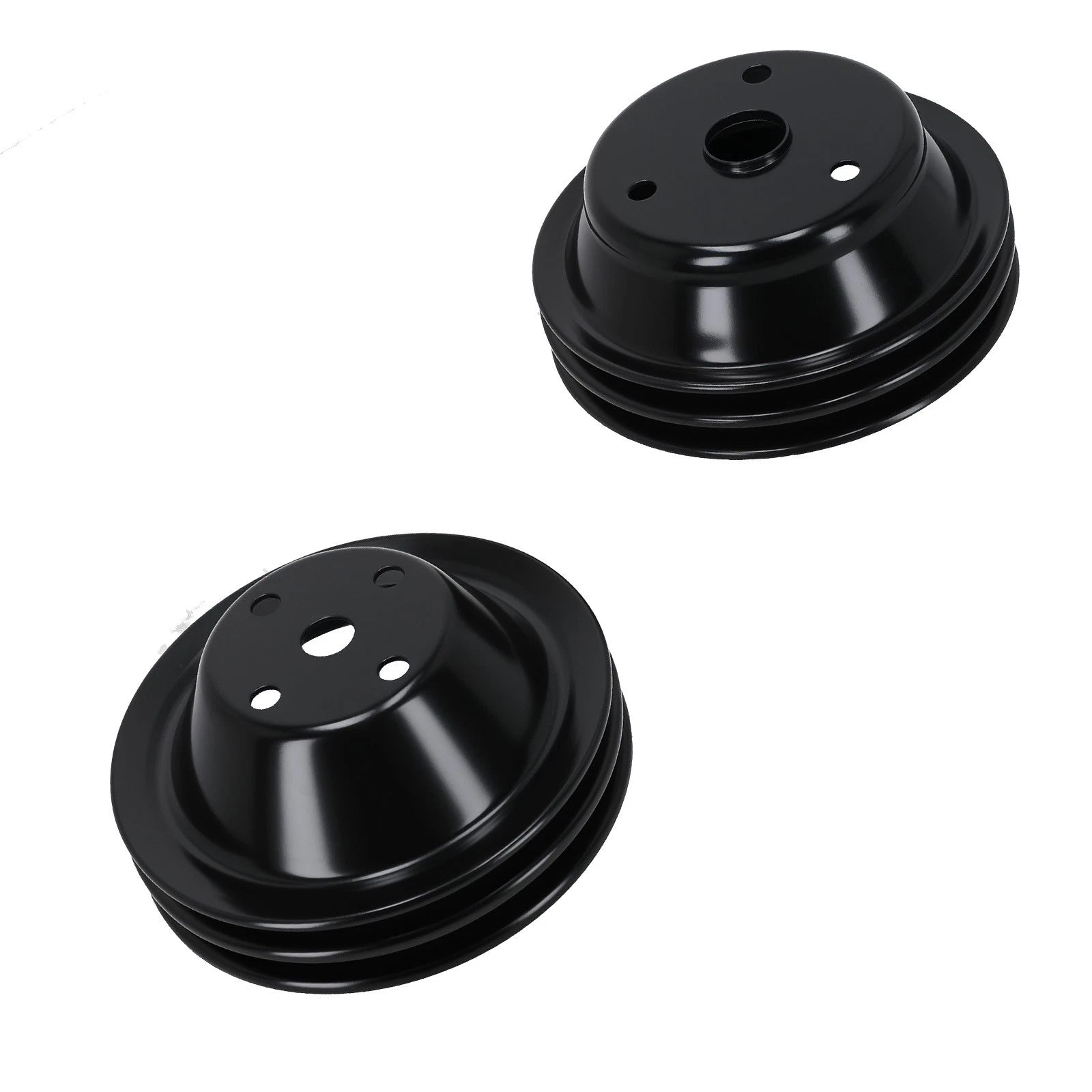 2X Double Groove LWP Long Water Pump Crankshaft Pulley for SBC Small Block Chevy (1969–1995)