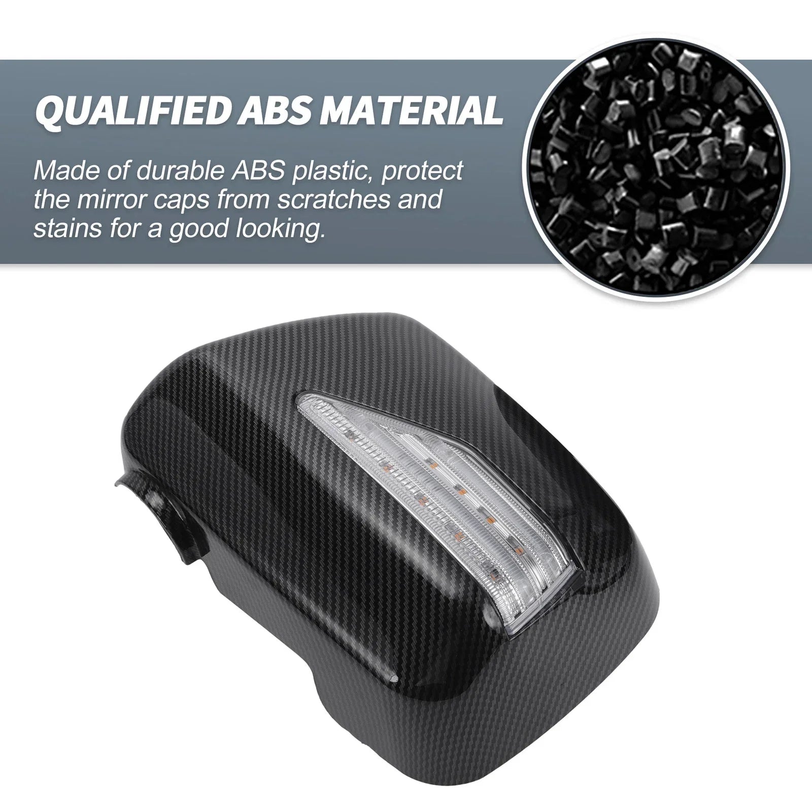 Rearview Mirror Cover Overlay with LED Black Carbon Fiber for Lexus RX300 (1999-2003)