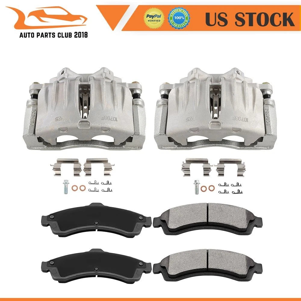2X Front Brake Calipers & Ceramic Pads for GMC Envoy (2002–2005)