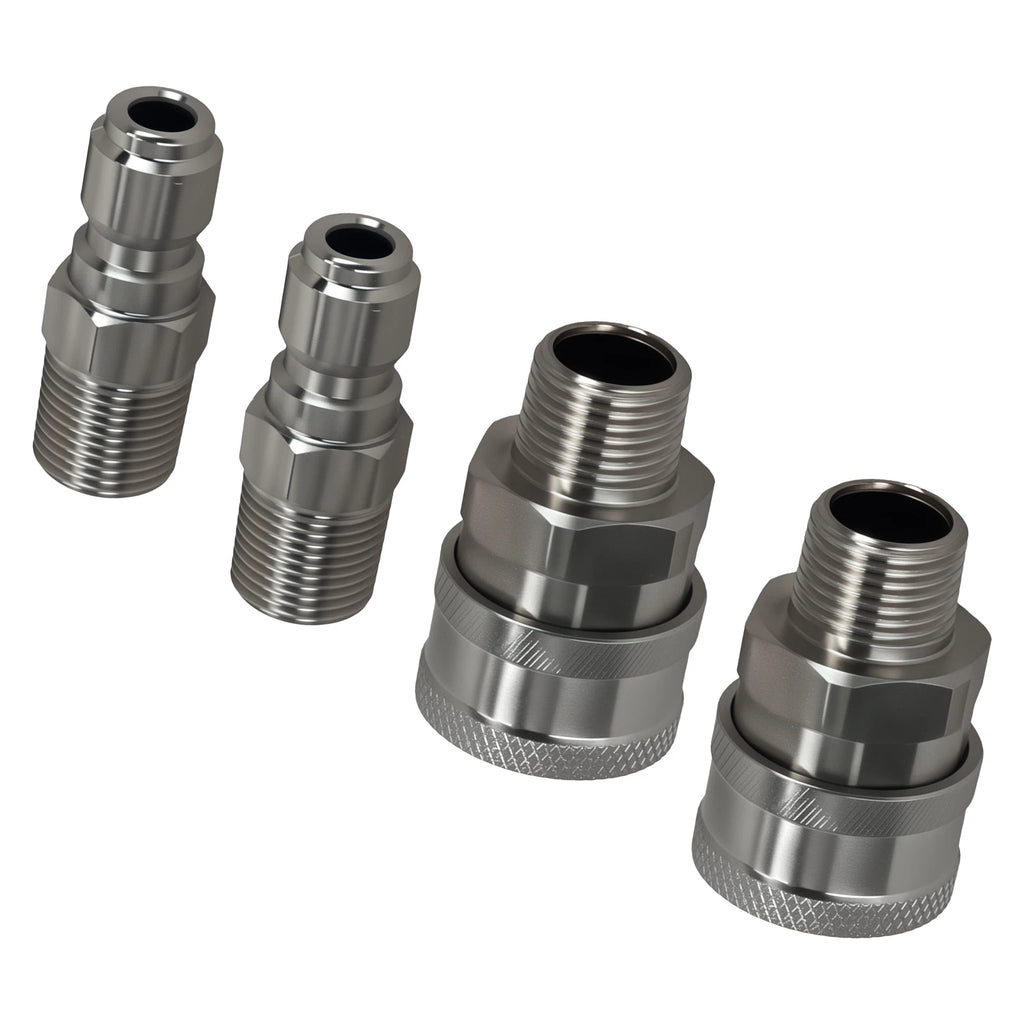 3/8" NPT Pressure Washer Adapter Quick Connect Socket Plug for Stainless (4 Pack)