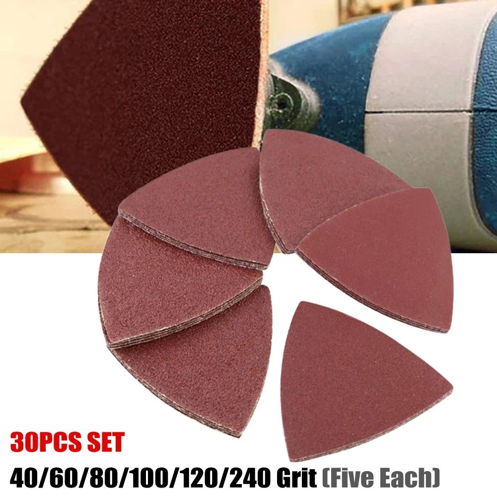Sandpaper Kit for Multi Tool Oscillating Polisher (Reddish Brown, Triangle)
