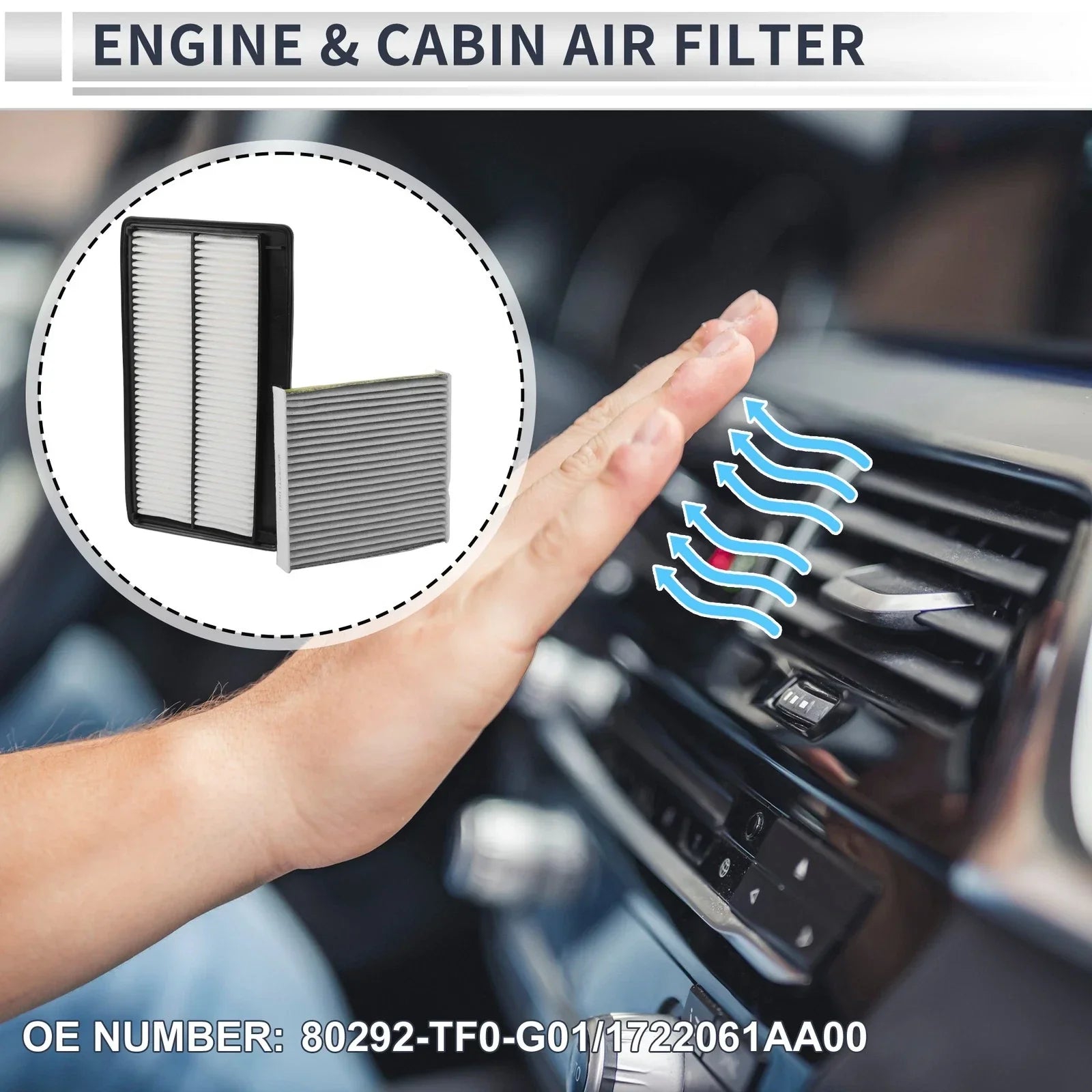 Engine Cabin Air Filter Combo for Honda Pilot 3.5L (2023-2024)