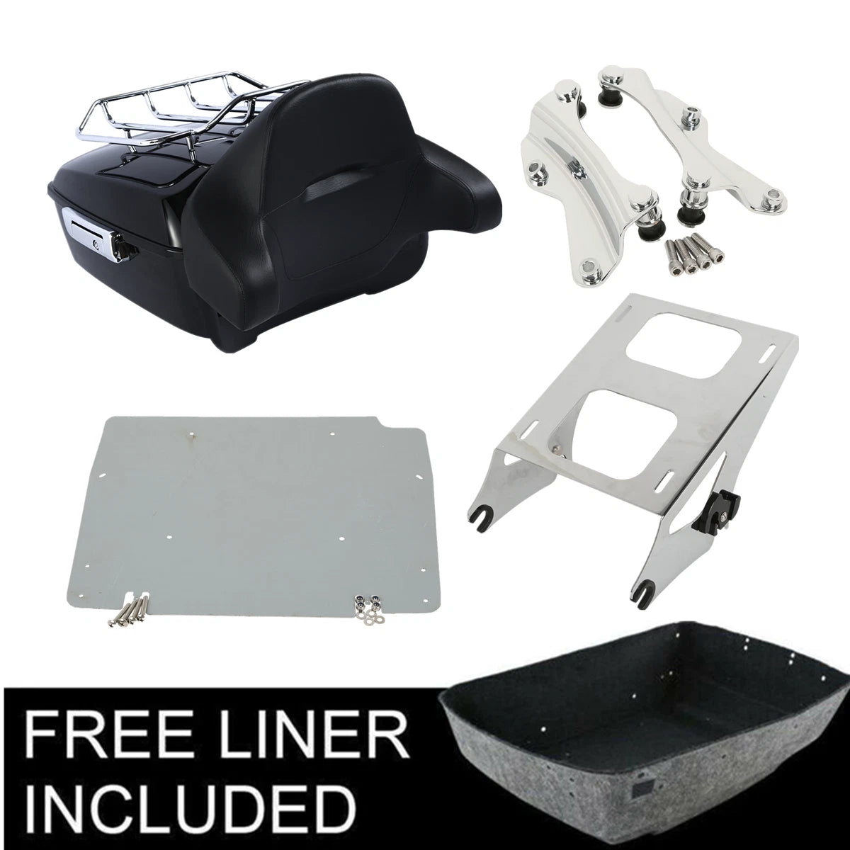 Trunk Pad Rack Mount Base Plate for Harley Touring (2014–2025)