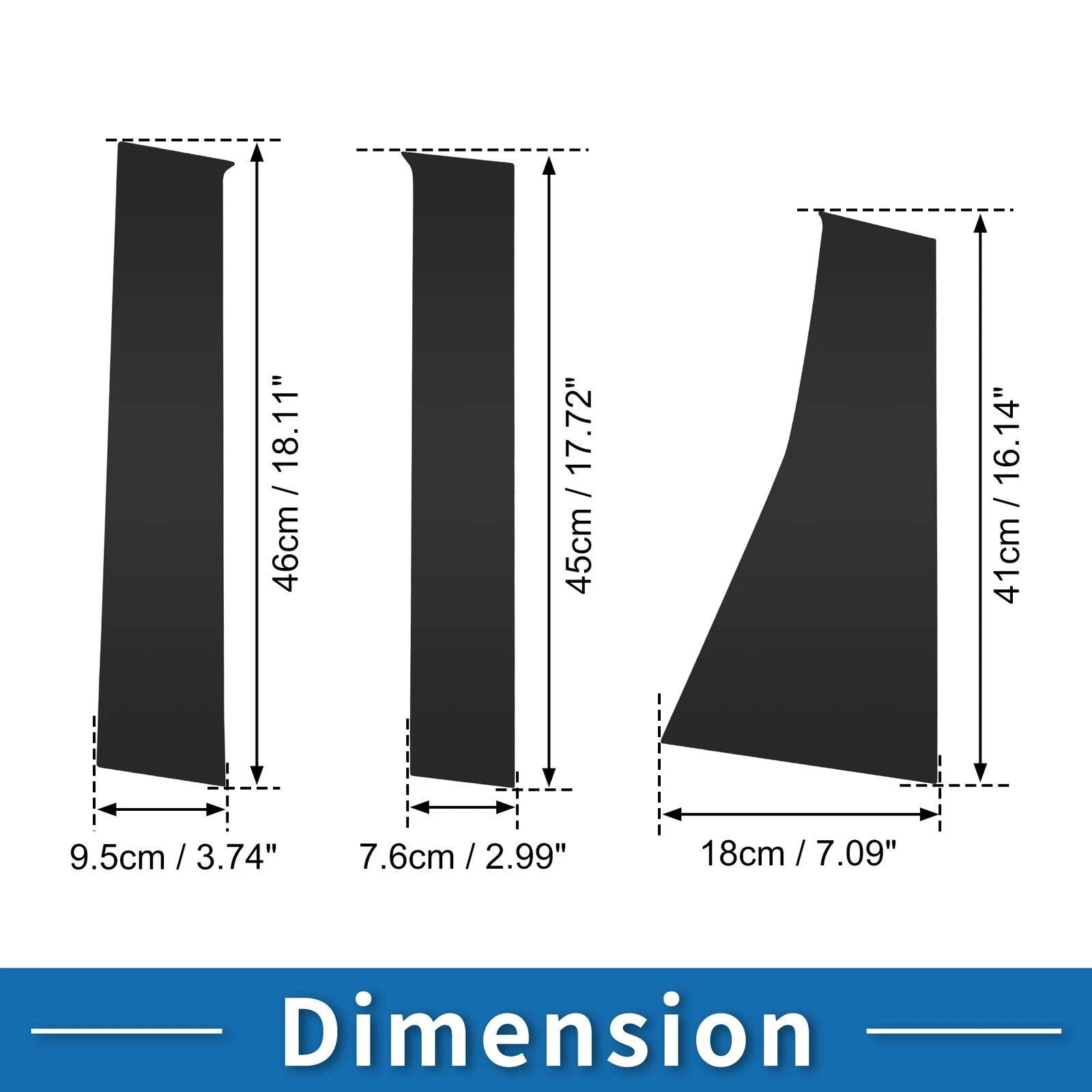 6X Door Pillar Window Trim for Mitsubishi Pajero (2016–2023) Black