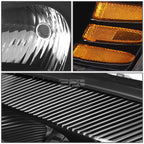 Pair of Black Amber Side Headlight Lamps for Pontiac Grand Prix (2004–2008)