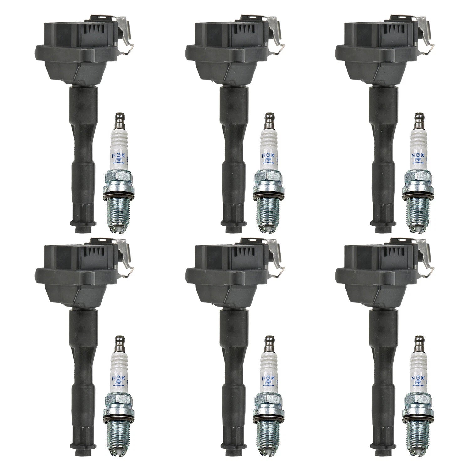 Set of 6 Ignition Coils & NGK Laser Platinum Spark Plugs for A4 320i 530i