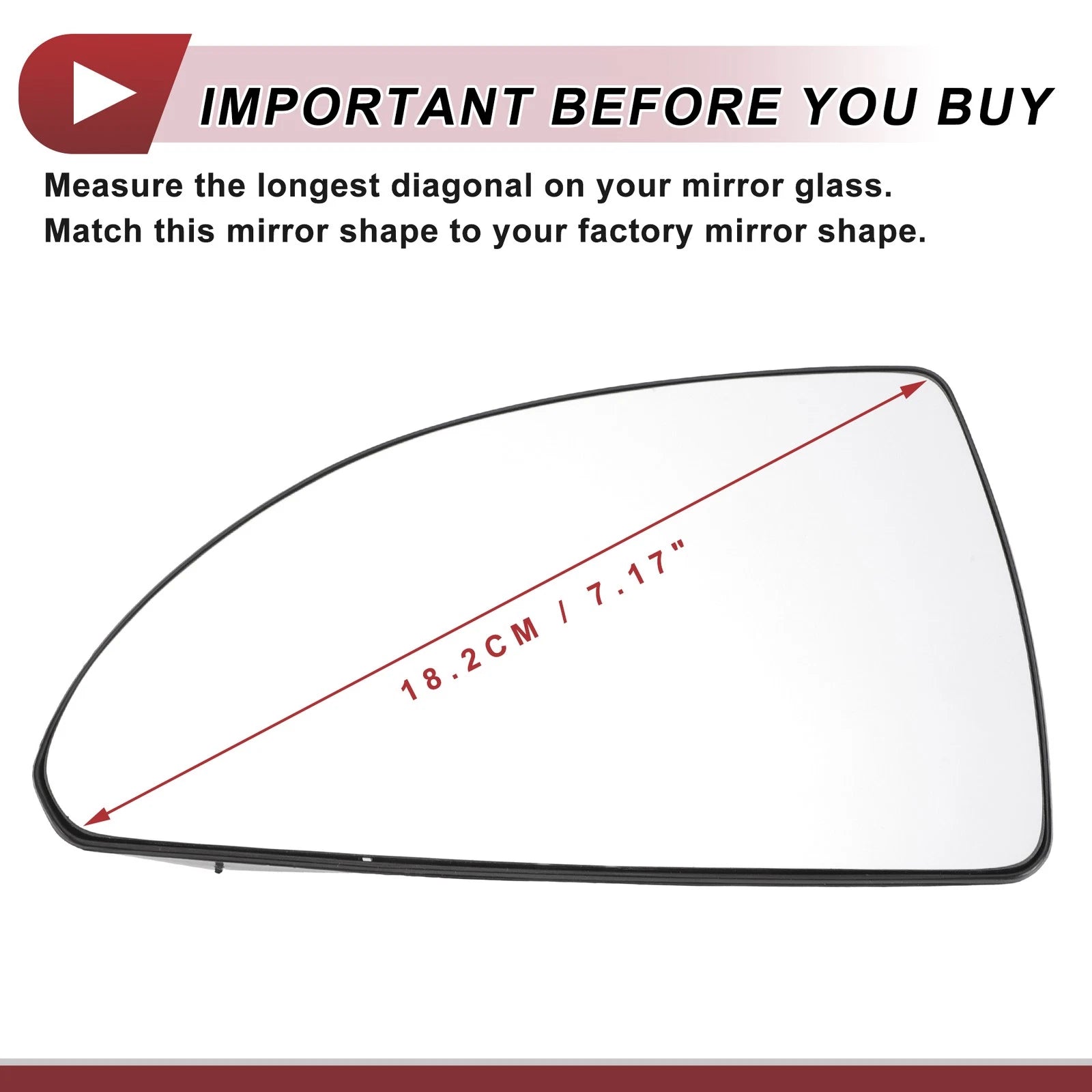 Left Driver Side Mirror Glass Replacement for Chevrolet Impala (2006–2013)