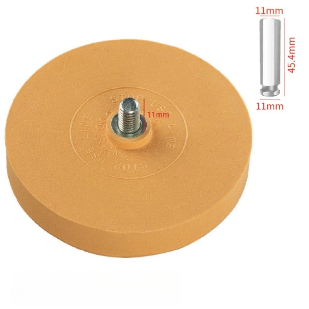 Rubber Wheel 88mm Pneumatic Sticker Remover with Drill Adapter for Cars
