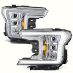 Switchback Sequential LED Headlights for Ford F-150 (2018–2020) Chrome/Amber