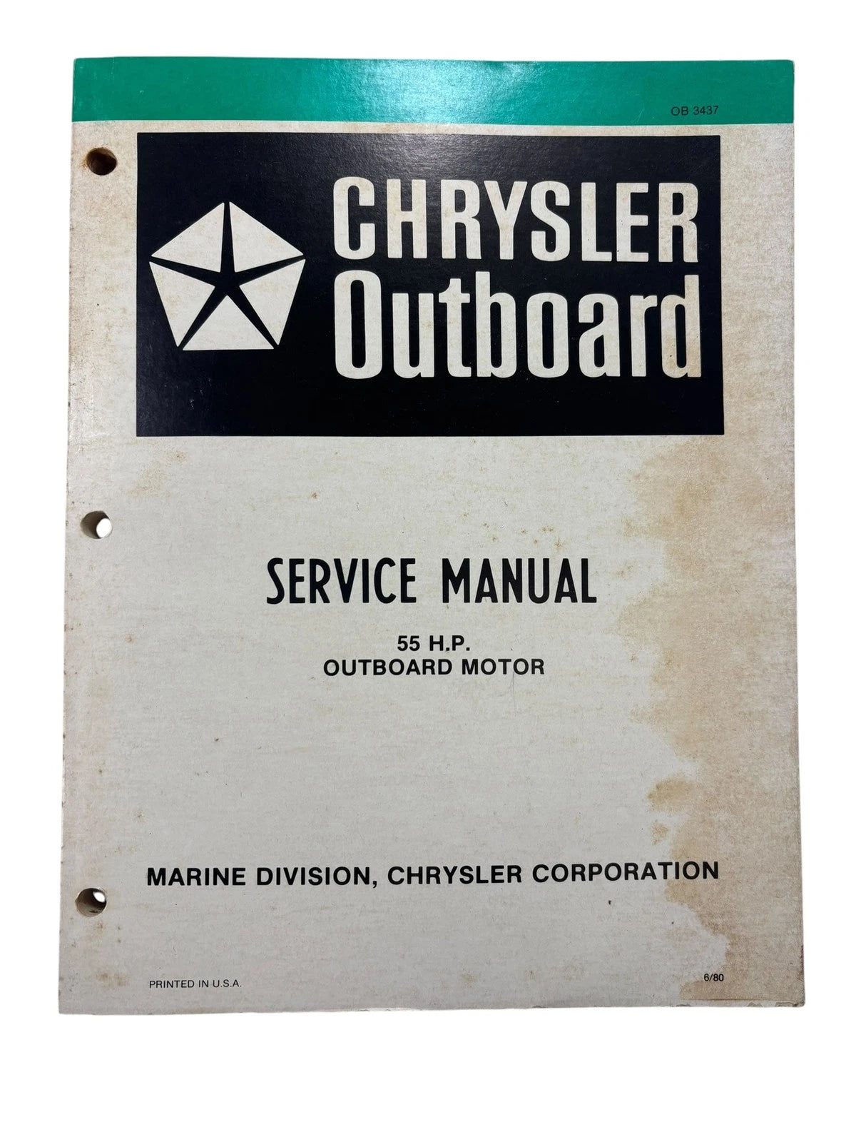 Service Manual for Chrysler Outboards OB3437 (55 HP)