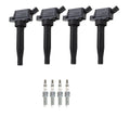 Set of 4 NGK Ignition Coils & Ruthenium Spark Plugs for Elantra GT Forte (2013–2018)