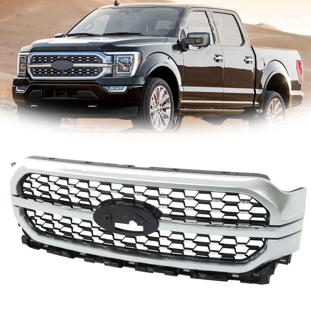 Chrome Front Upper Bumper Grille Assembly for Ford F-150 (2021â2023)
