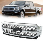 Chrome Front Upper Bumper Grille Assembly for Ford F-150 (2021â2023)