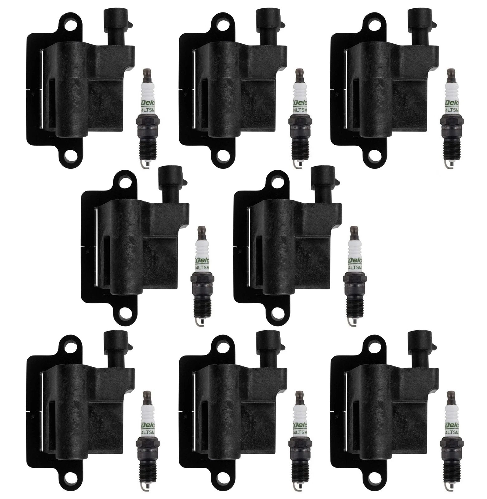 Set of 8 Ignition Coils & 8 ACDelco Spark Plugs for Cadillac Chevy GMC V8