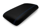 Console Lid Armrest Cover for Ford Expedition (2003–2006) Carbon Fiber Blue Stitch