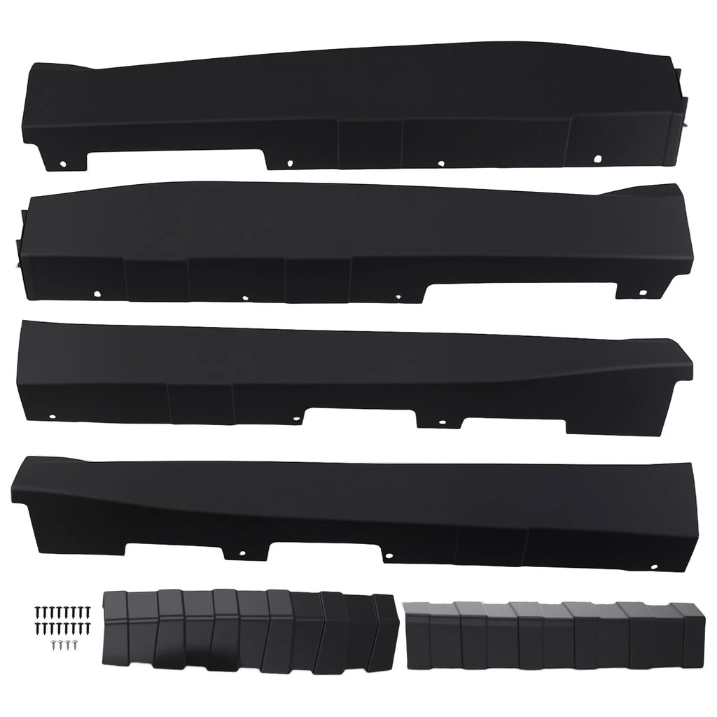 Set of 2 Black PP Side Skirts for Chevy Camaro RS SS ZL1 Style (2016–2022)