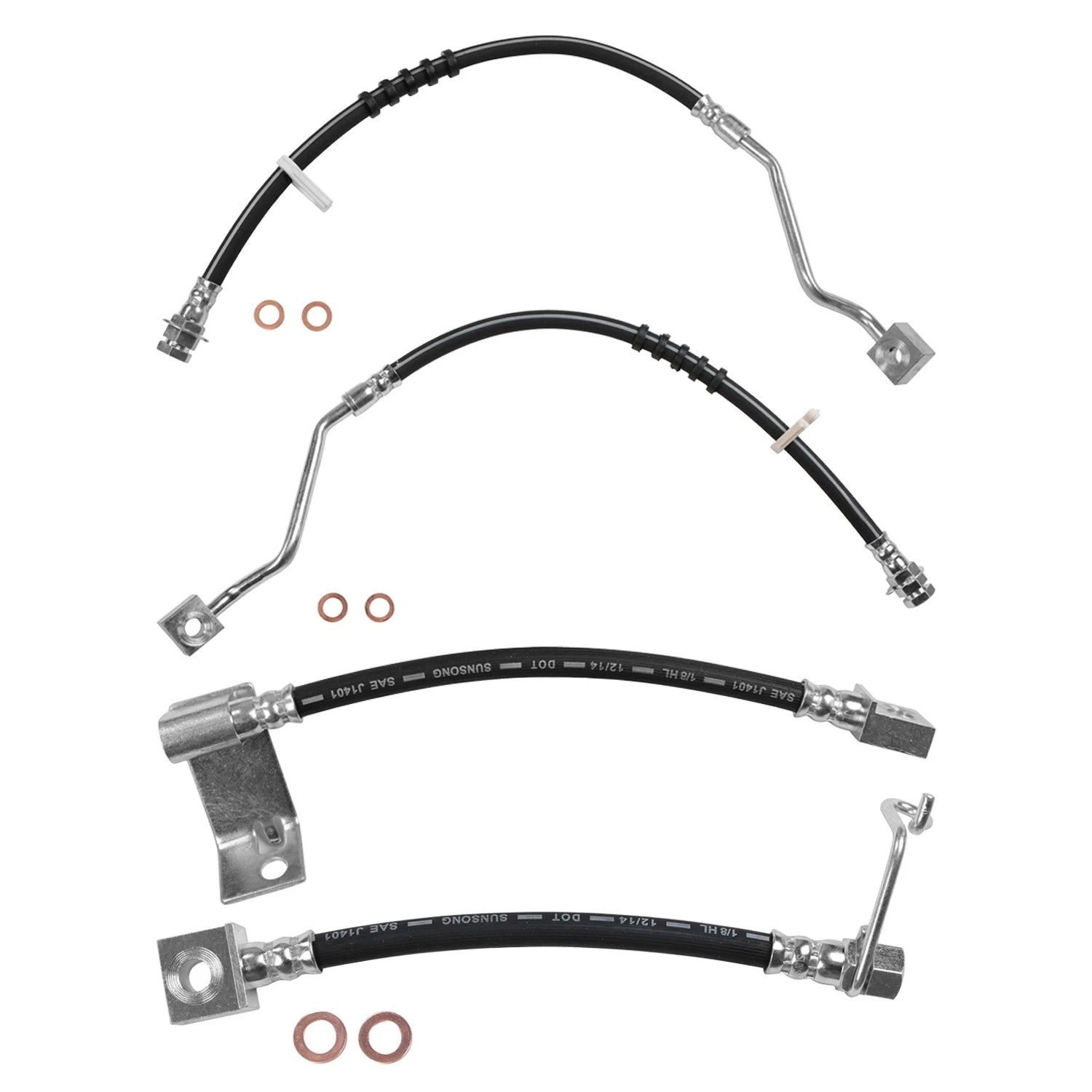 Sunsong Brake Hydraulic Hose Kit for F250 F350 RWD (2005–2016)