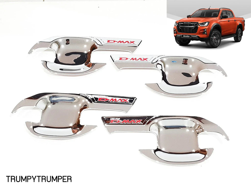 Chrome Door Handle Cover Insert Bowl Trim for Isuzu D-Max DMAX UTE (2020-2021)