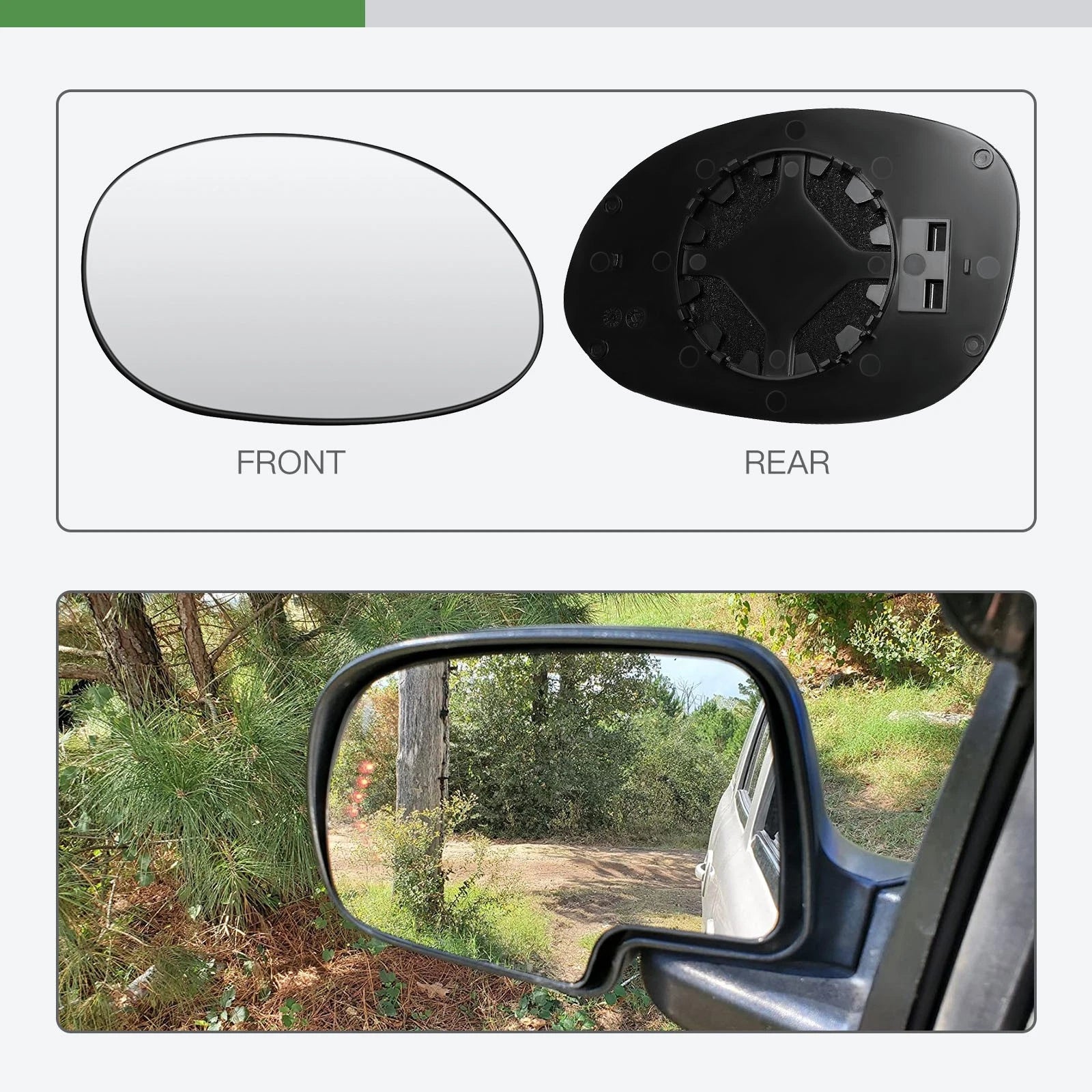 Convex View Mirror Glass RH for Chrysler PT Cruiser (2004–2010)