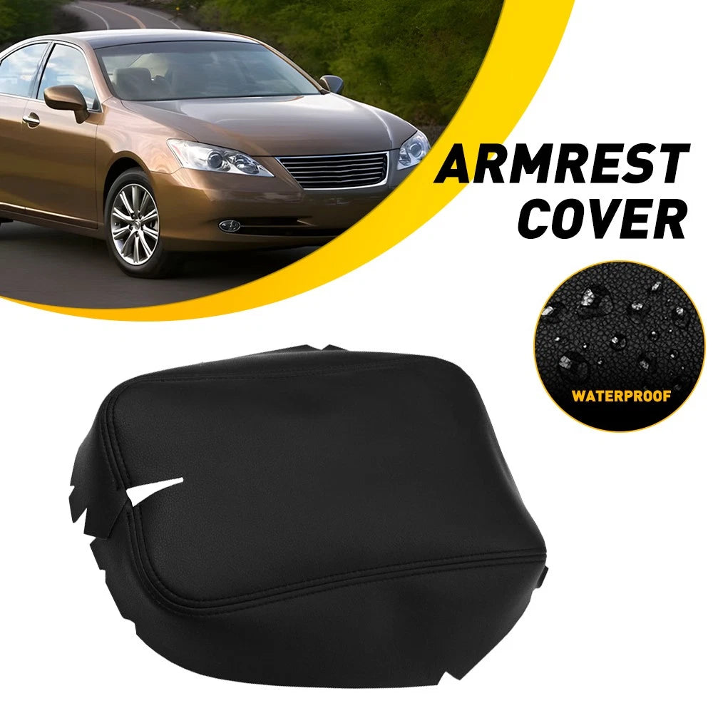 Black Leather Center Console Lid Armrest Cover for Lexus ES350 (2007–2009) EPY