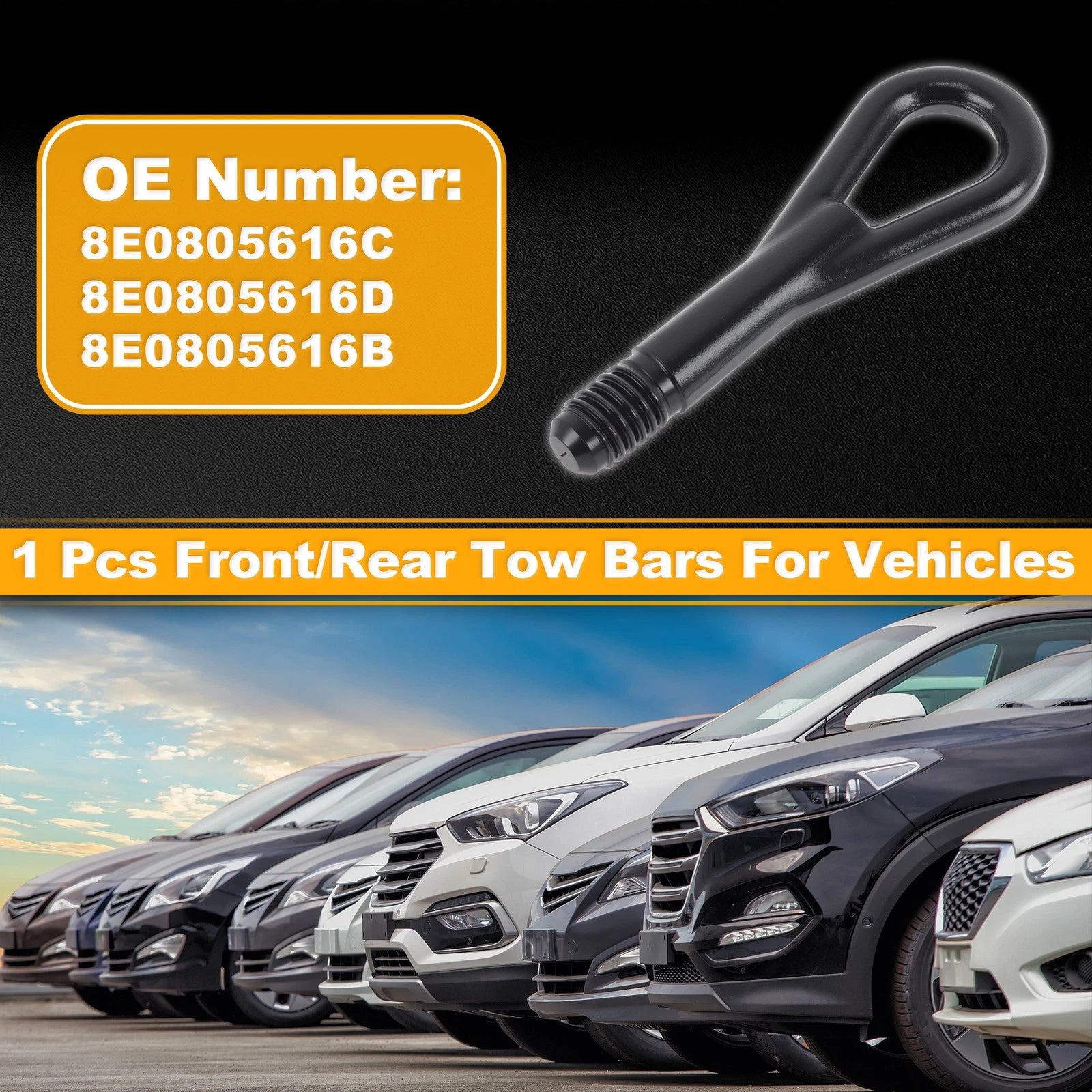 Tow Bars for Audi A4 (2003–2009) Front/Rear Tow Hook Metal Black