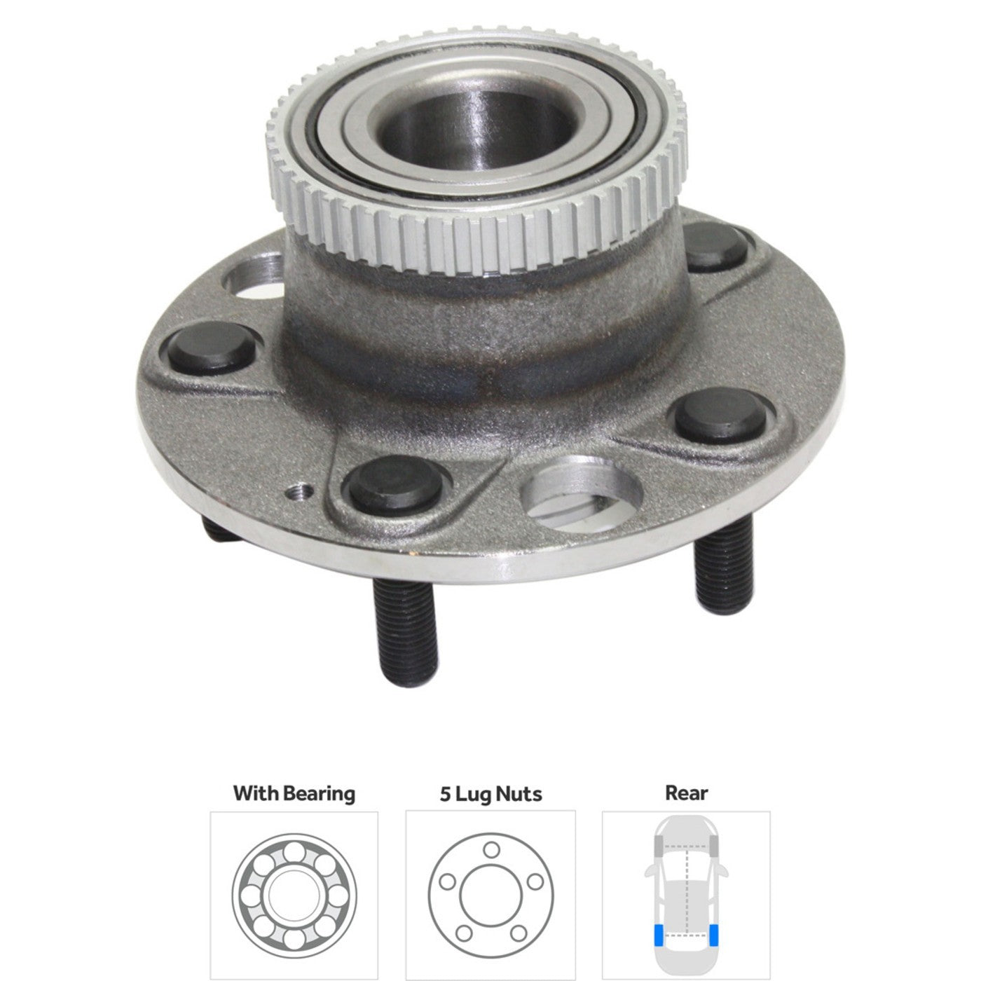 Wheel Hubs for Acura Legend (1991–1995) Rear Left & Right with ABS Ring