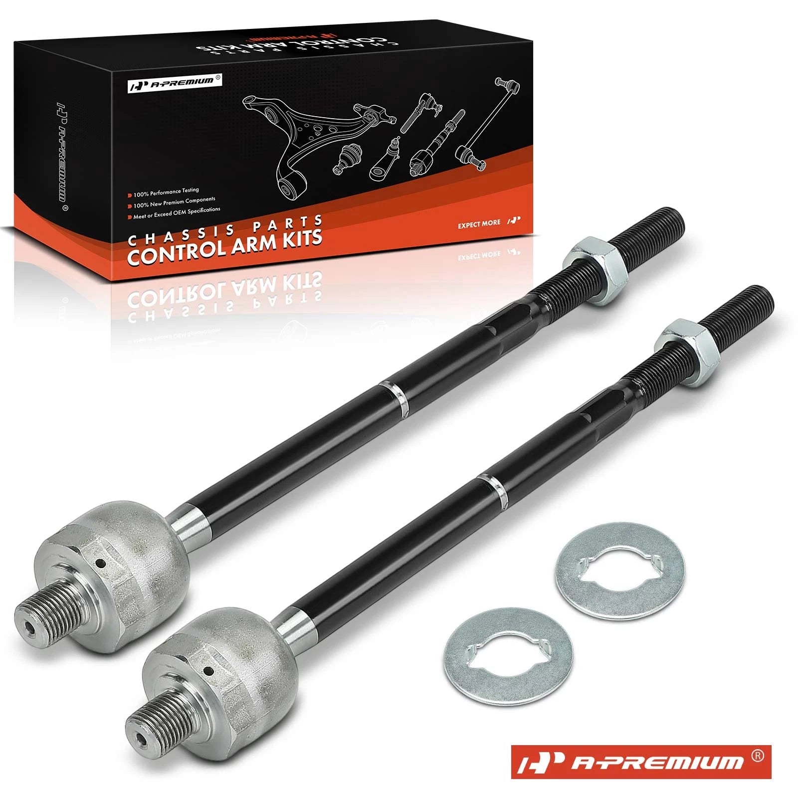 2X Front Inner Tie Rod End for Ford Taurus, Flex (2010–2012) Lincoln MKS