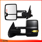 Set of 2 Power Heated Signal Tow Mirrors for Chevy Silverado GMC Sierra (2014–2018)