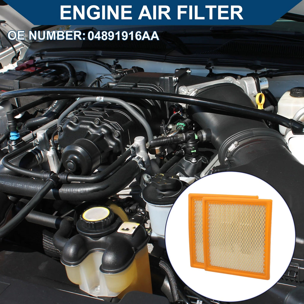 Set of 2 Engine Air Filters No. 04891916AA for Dodge Journey (2009–2020)