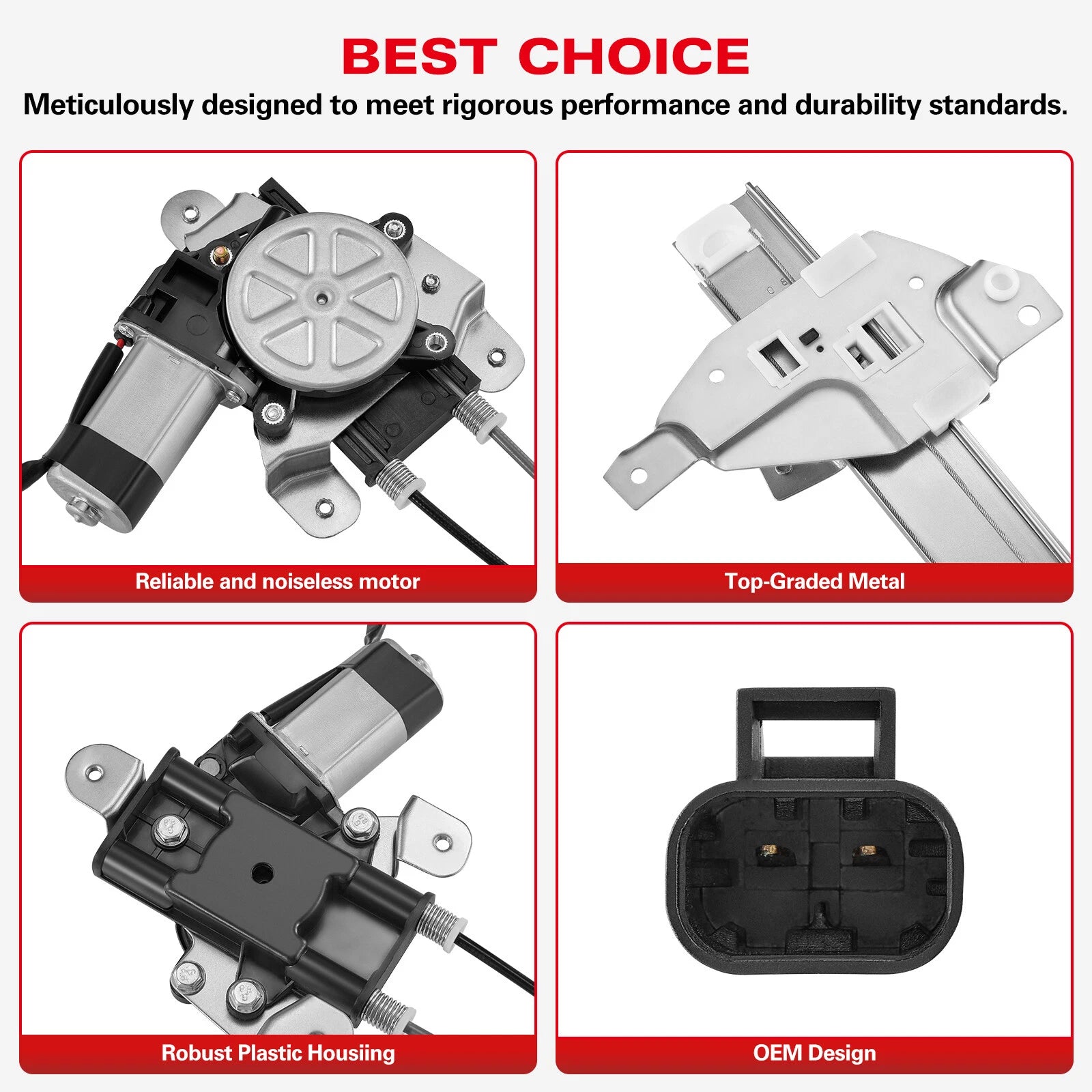 Pair Front Window Regulator w/ Motor for Buick Century Regal Oldsmobile (1997–2005)