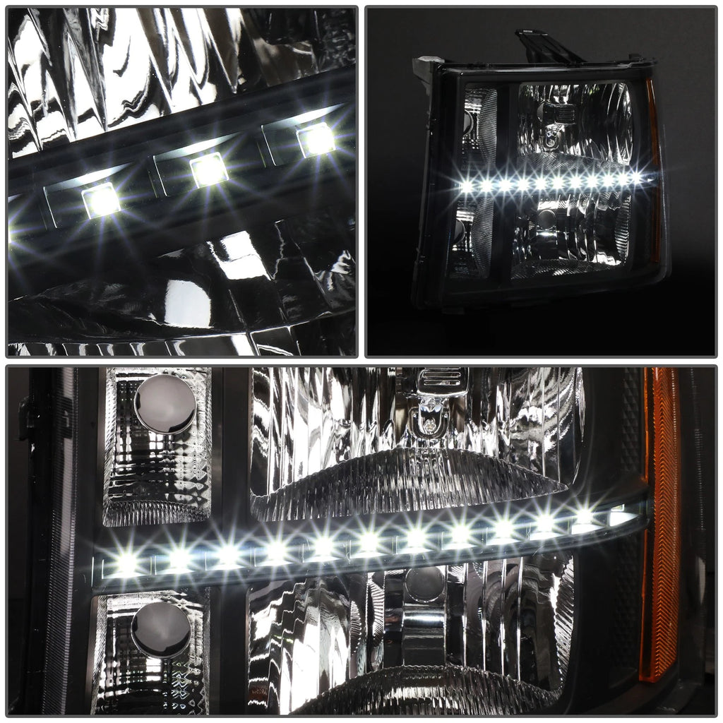 Custom LED DRL Headlight Lamps for GMC Sierra 1500 2500 3500 (2007–2014)