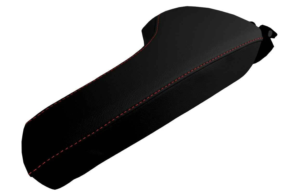 Leather Console Lid Armrest Cover for Chevrolet Camaro (2016–2023) Red Stitch
