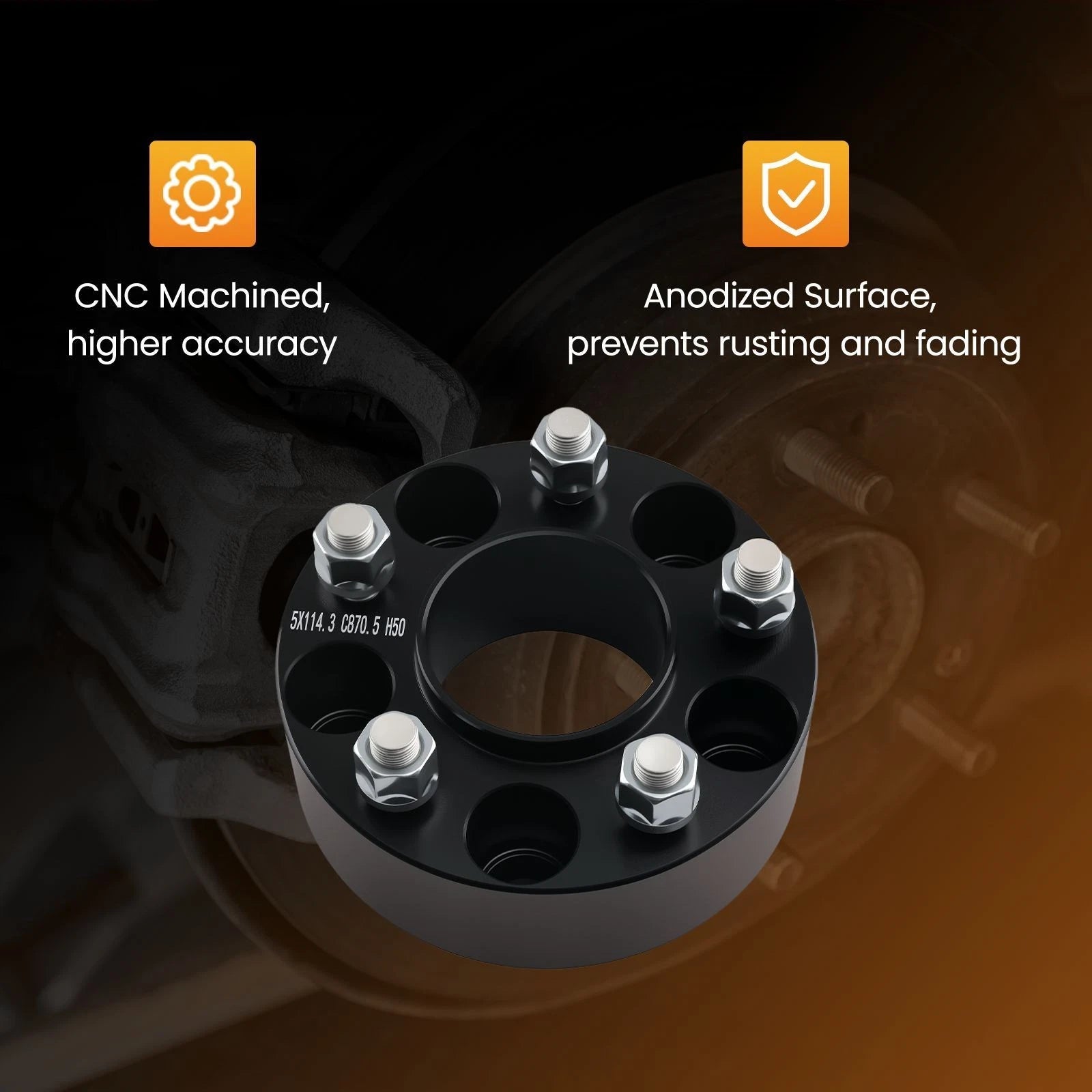 2 Inch Wheel Spacers for Ford Mustang Edge Crown Vic (1964-2014)