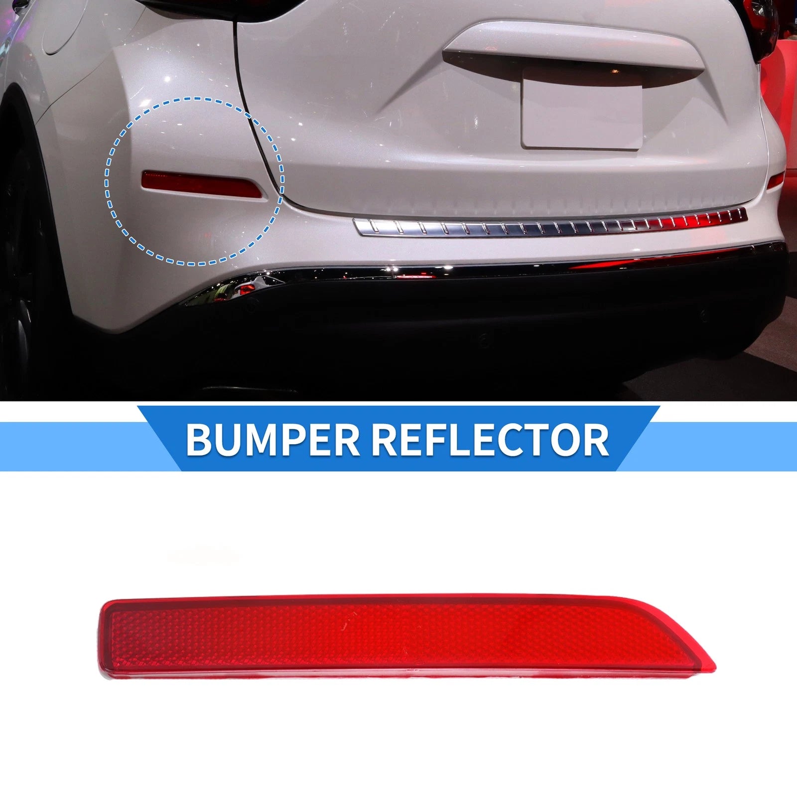 Rear Left Bumper Reflector No. 265658990B for Nissan Murano (2016–2023) Red