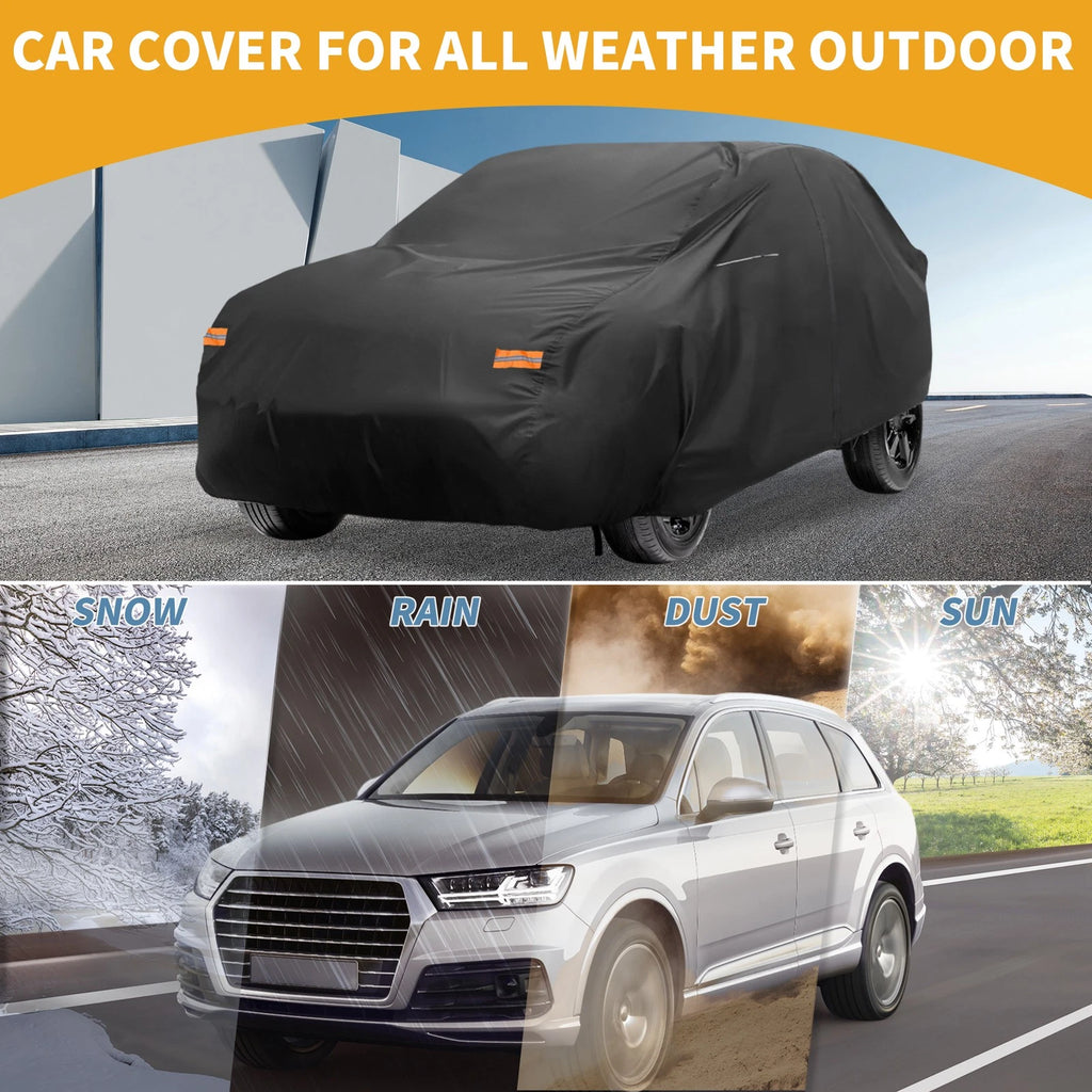 Waterproof Car Cover for Toyota RAV4 (210D-PU, Black, All Weather)