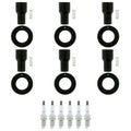 Set of 6 NGK Laser Iridium Spark Plugs & Coil Boots for Camry Highlander RX300 (1999–2006)