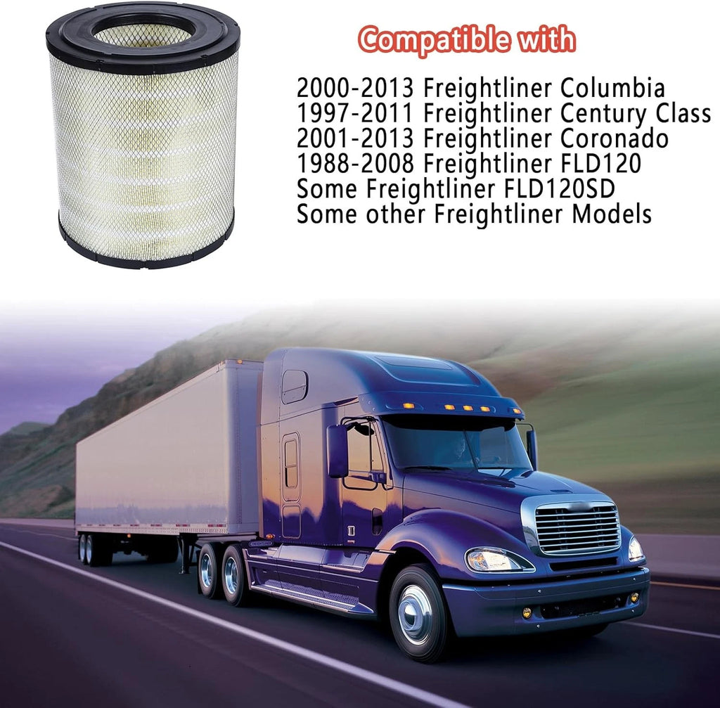 2X Air Filter for Freightliner Columbia (RS3518) (AF25139M, P185069, P527682)